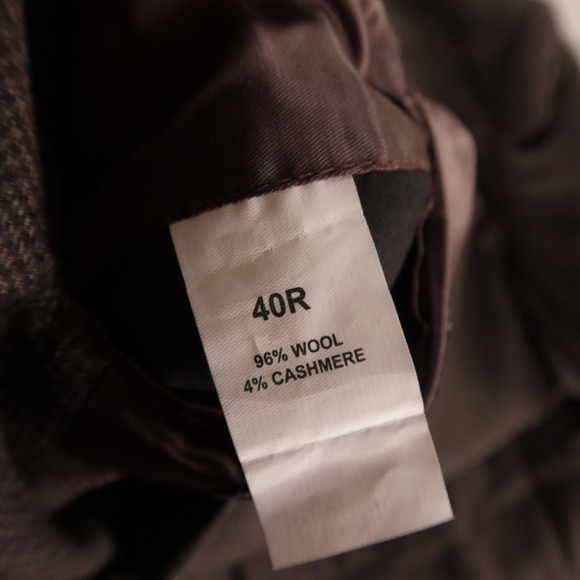 Jos A Bank Jacket M 40R Brown Houndstooth 100% Wool Cashmere Blazer Sport Coat - Picture 8 of 16